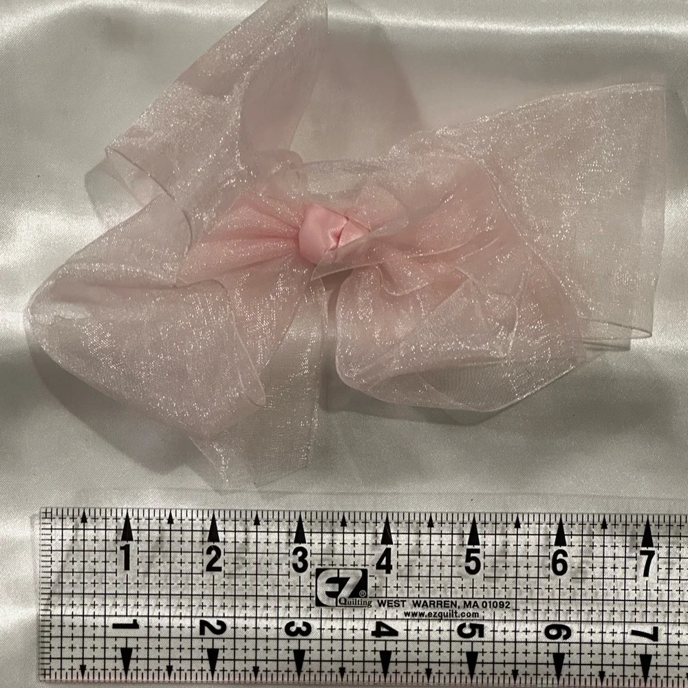 Sheer Pale Pink Organza Statement Bow - bundle 2+ and save on shipping.